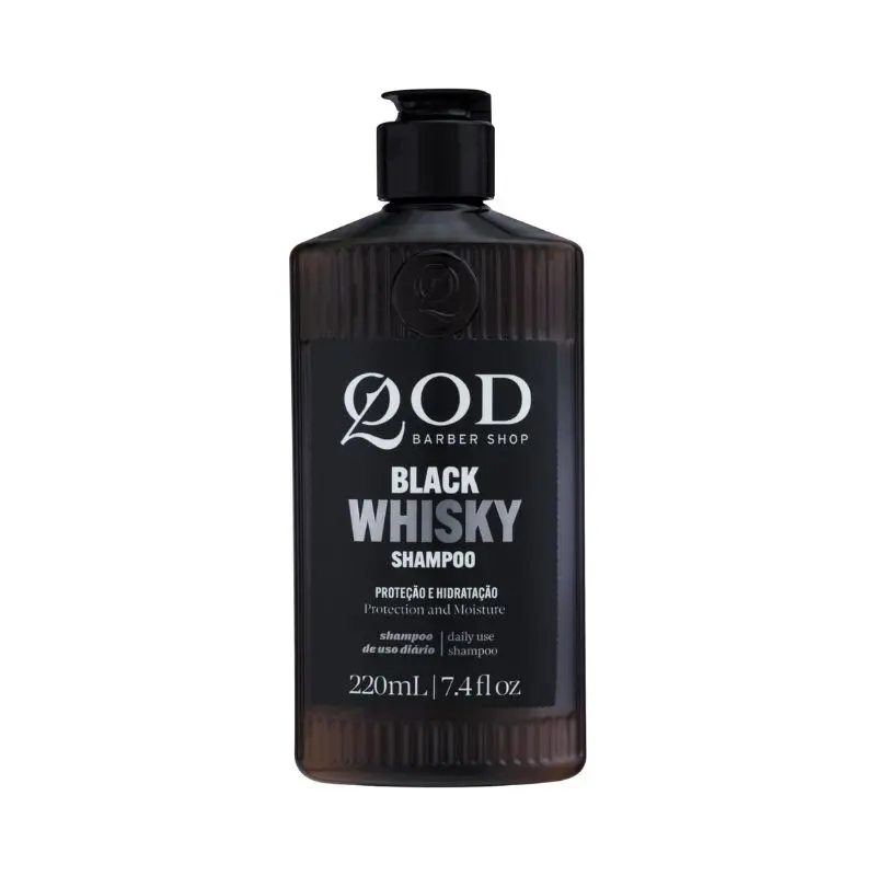 Shampoo para barba Black Whisky, QOD. Limpa e mantém sua barba por fazer com uma leve hidratação.