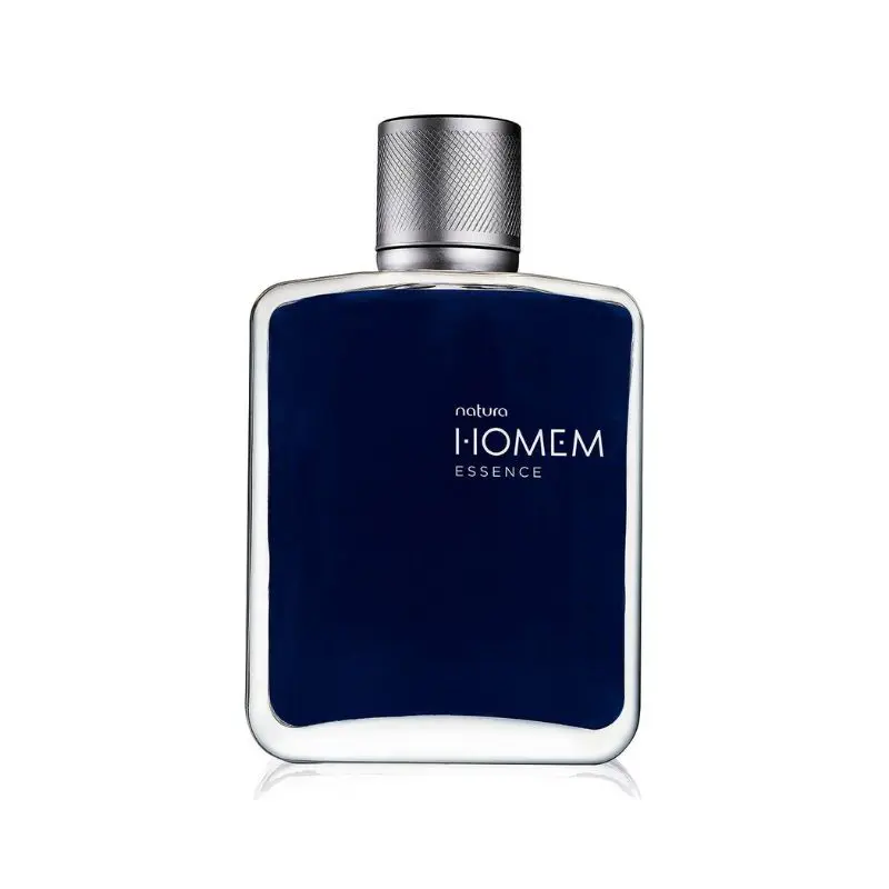 Frasco do perfume masculino nacional Homem Essence, da Natura. Um dos melhores perfumes para o dia a dia da marca.