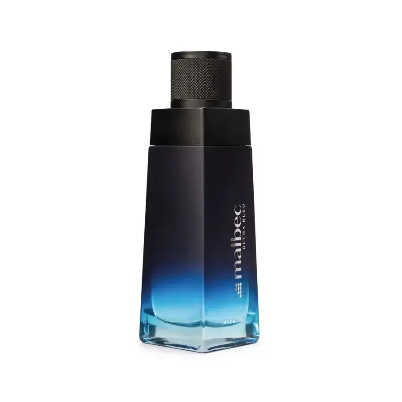 Frasco do perfume masculino nacional Malbec Ultra Bleu. Um dos melhores perfumes para o dia a dia da marca.