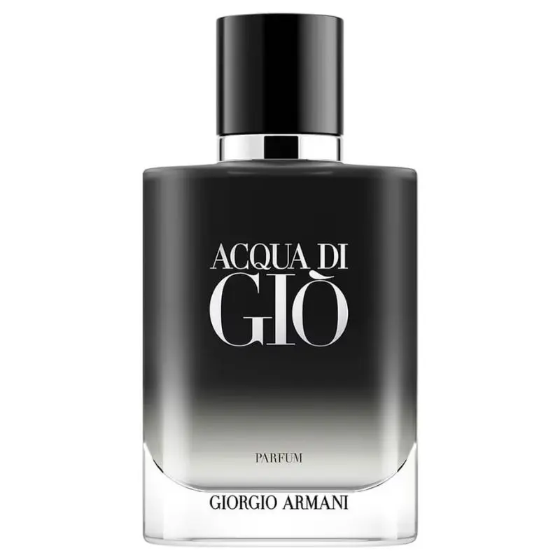 Frasco do Acqua di Gio Parfum, de Giorgio Armani. Um ótimo perfume masculino para usar no trabalho.