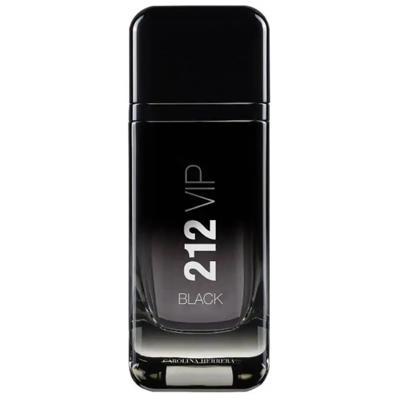 Frasco do perfume masculino 212 VIP Black, de Carolina Herrera.