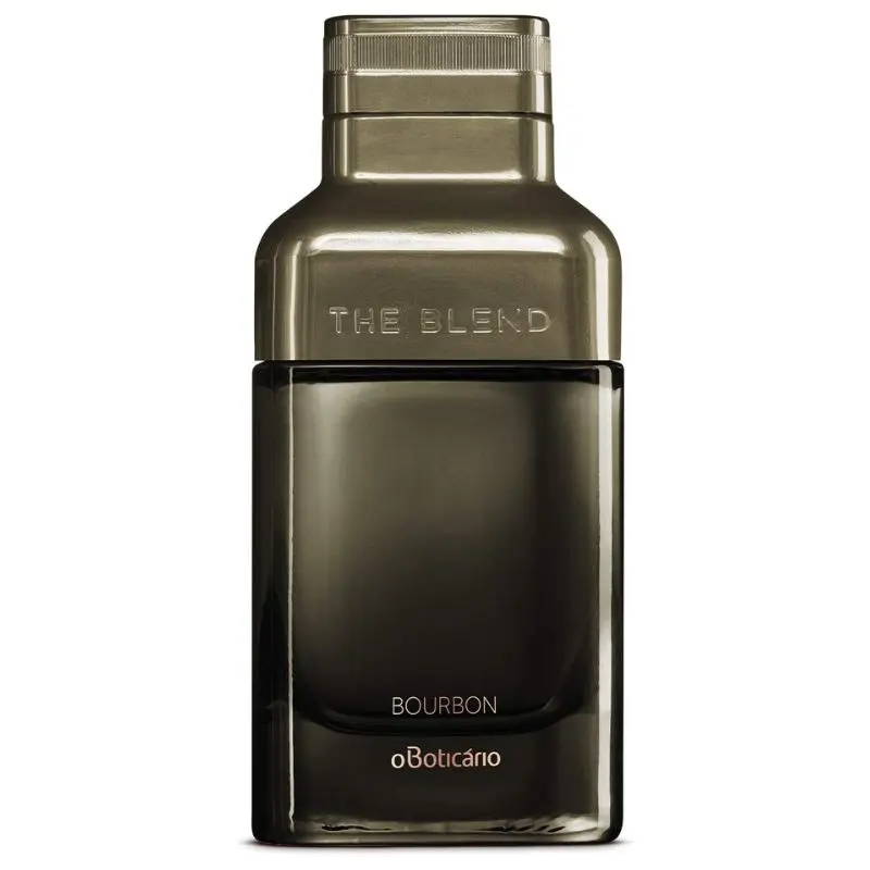 Frasco do perfume masculino nacional The Blend Bourbon, do Boticário.