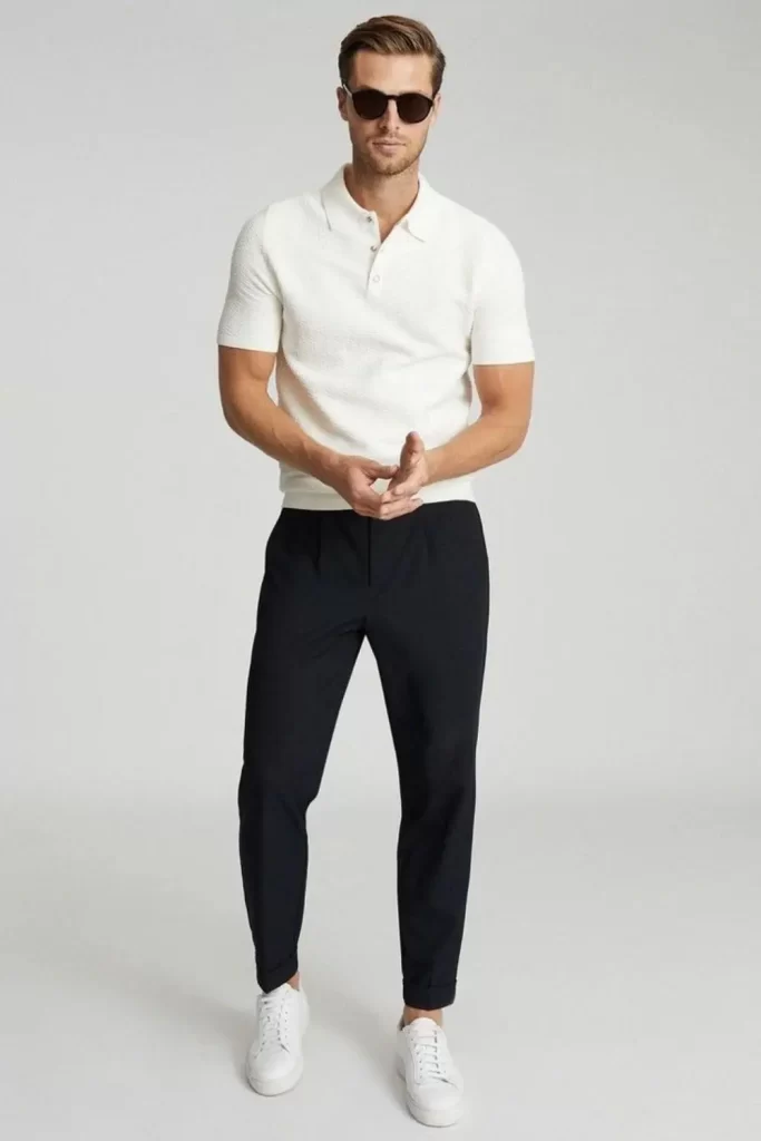 Homem vestido no estilo elegante.