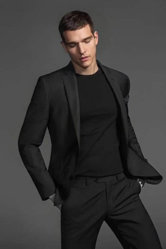Homem vestido no estilo elegante.