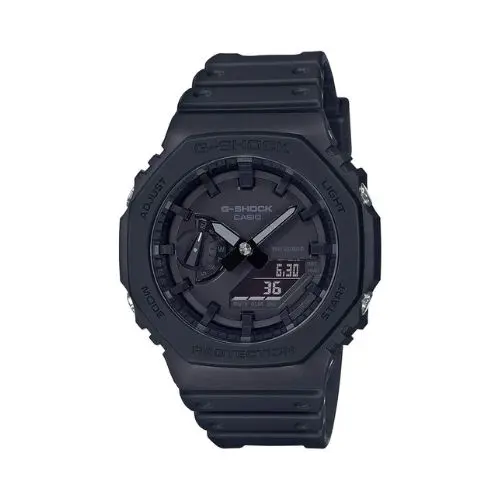 Relógio masculino esportivo, Casio, feito em resina e com mostrador analógico e digital.
