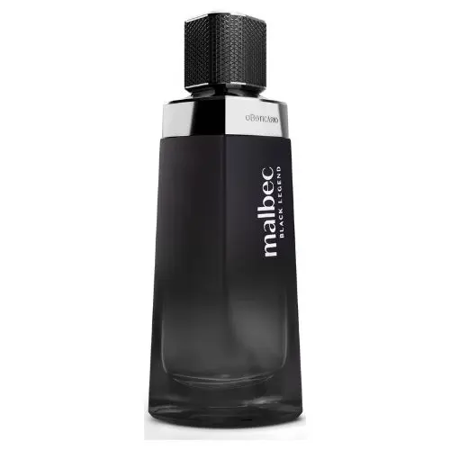 Frasco do perfume masculino Malbec Black Legend, do Boticário.